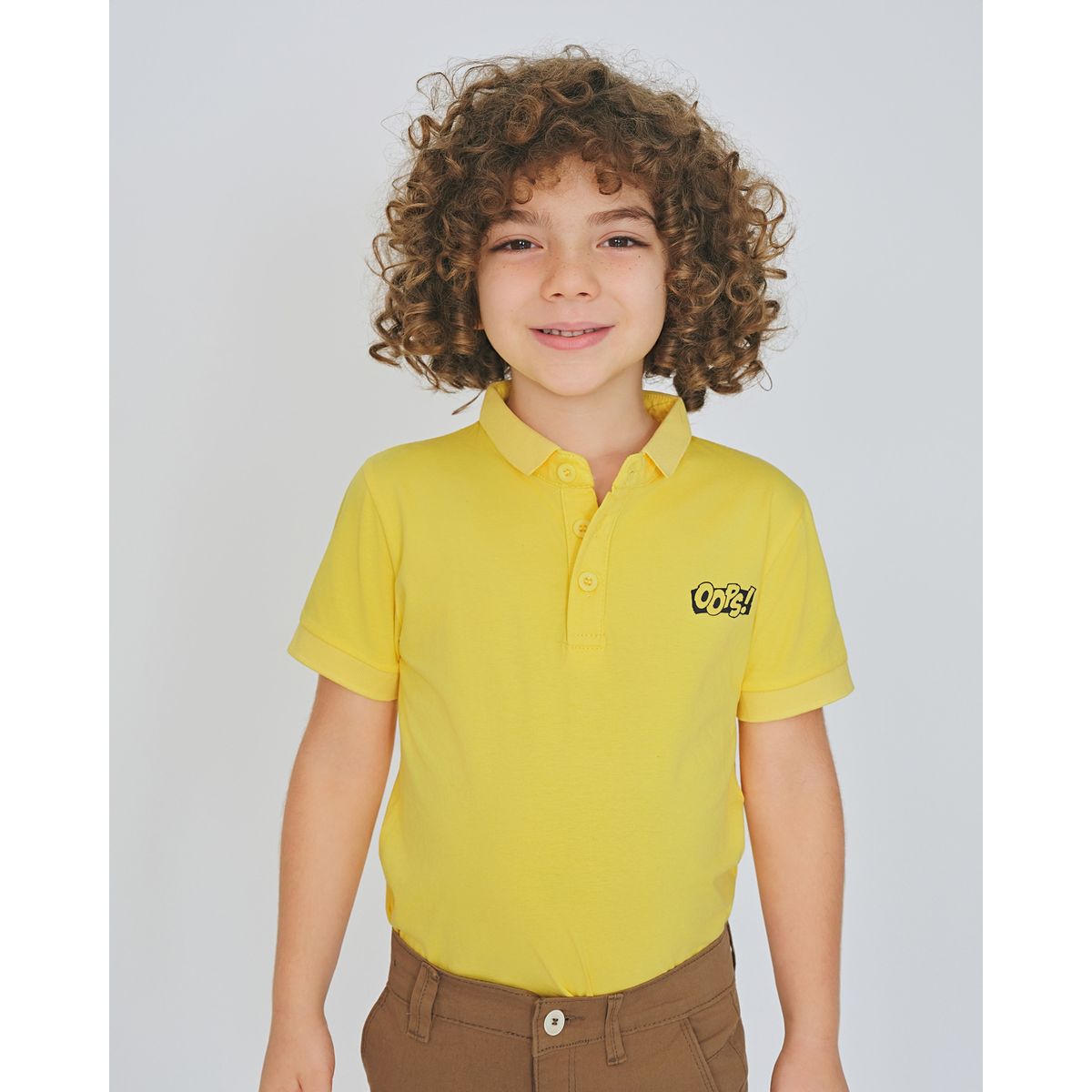 GENERICO - CAMISETA TIPO POLO NIÑO AMARILLO