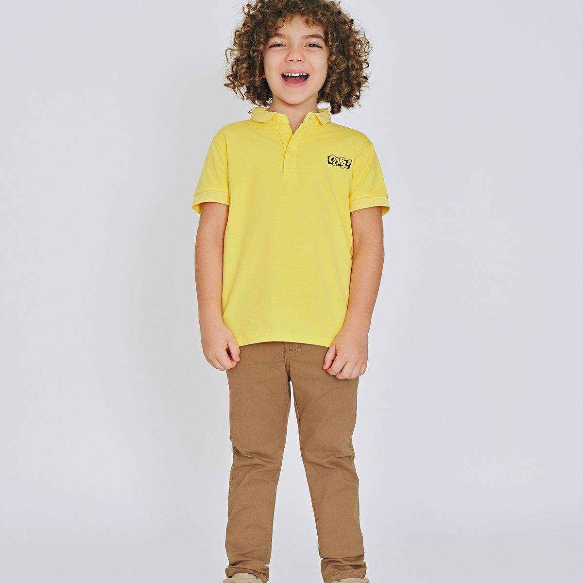 GENERICO - CAMISETA TIPO POLO NIÑO AMARILLO
