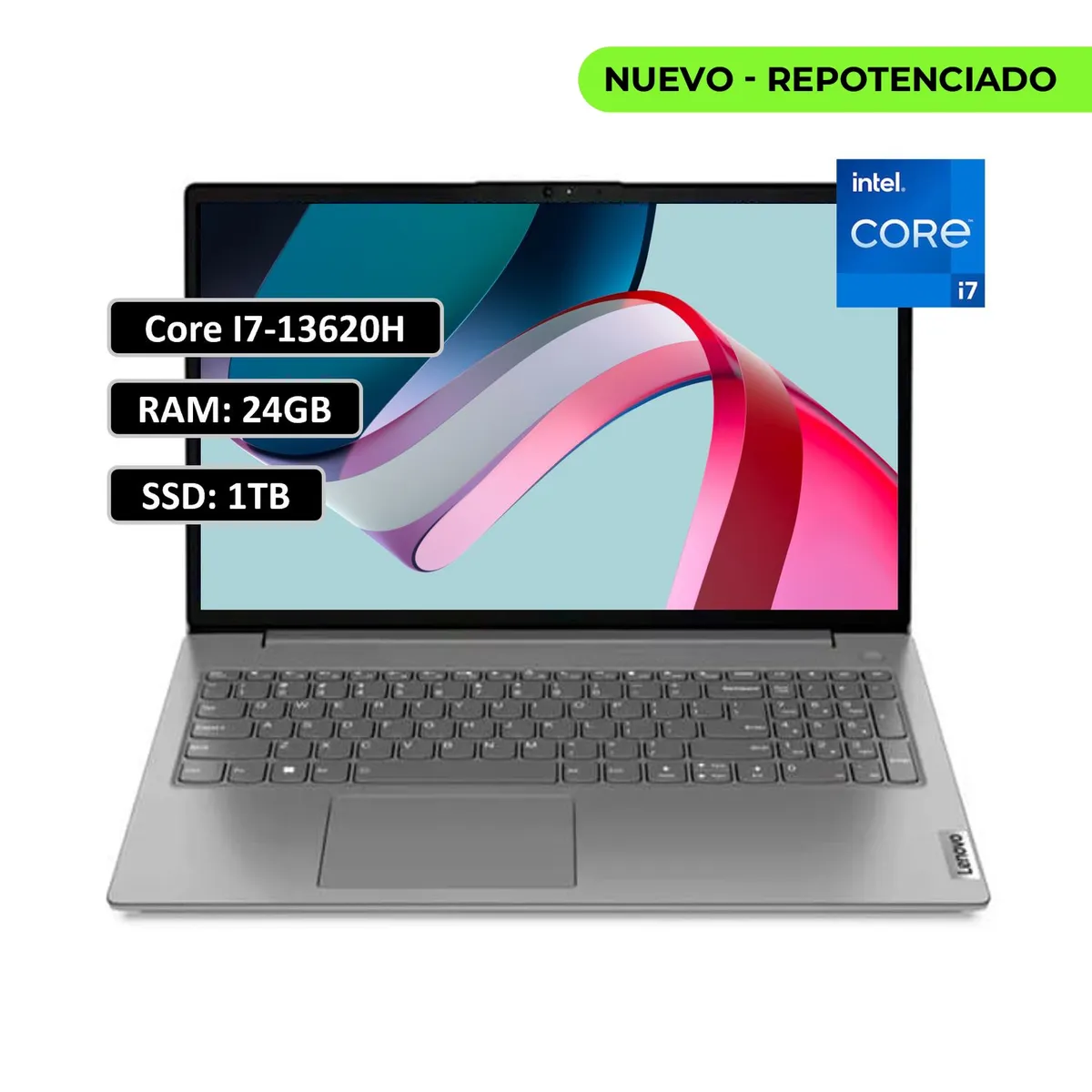Lenovo - PORTATIL LENOVO V15 INTEL CORE I7-13620H  RAM 24GB DDR5 SSD 1TB 156 WIN11 HOME
