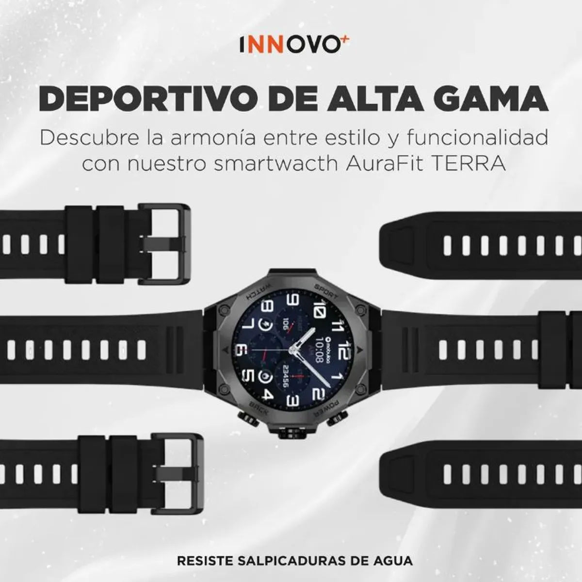 INNOVA - Smartwatch Deportivo Hombre Aurafit Terra Amoled Ip68 Llamadas Gps