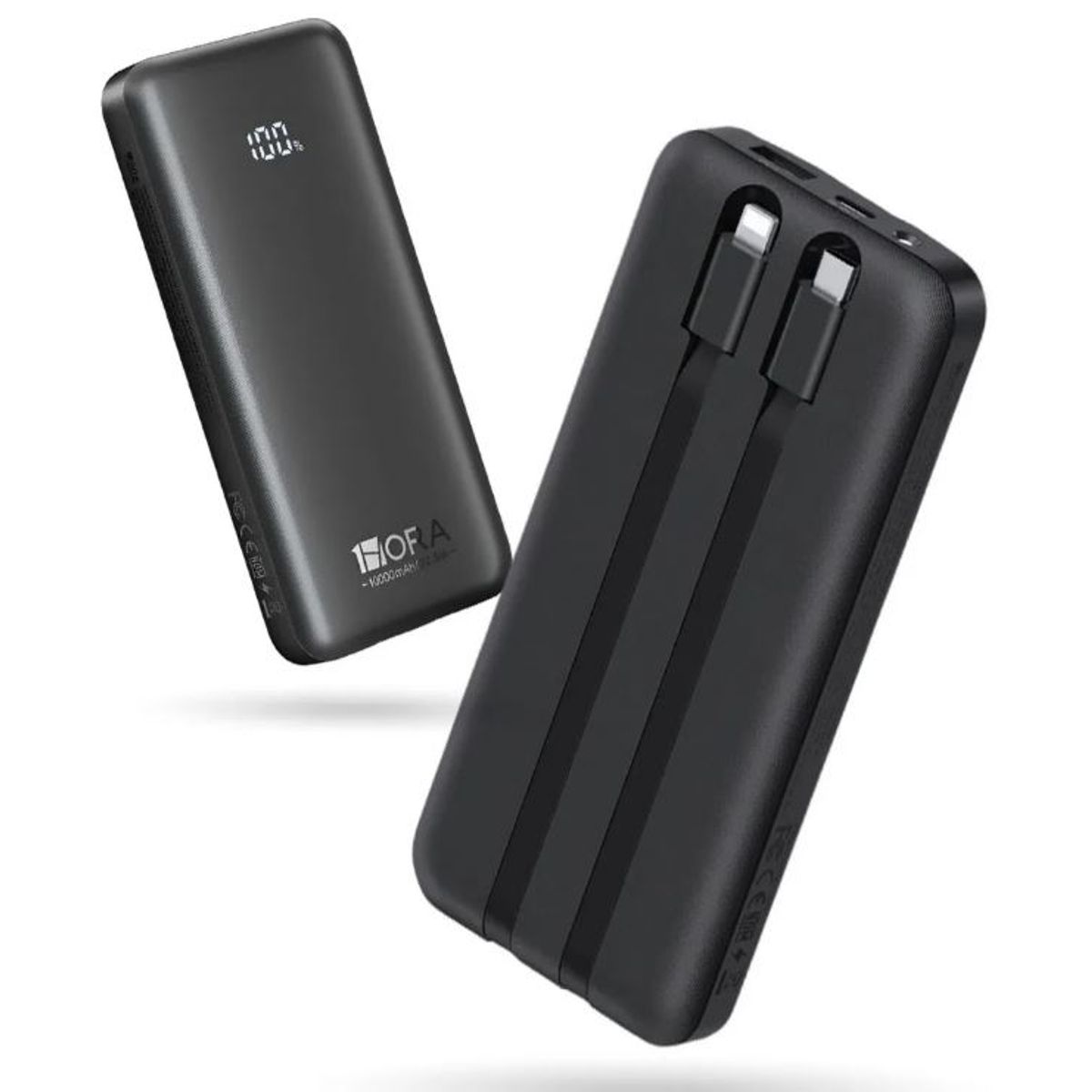 INNOVA - Power Bank 10000mah Carga Rápida Pd Con Cables Integrados Tipo C