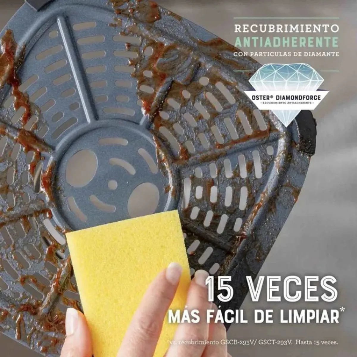 OSTER - Freidora de Aire Manual, 4L Oster®, Recubrimiento Oster® DiamondForce, con Controles de Tiempo y Temperatura