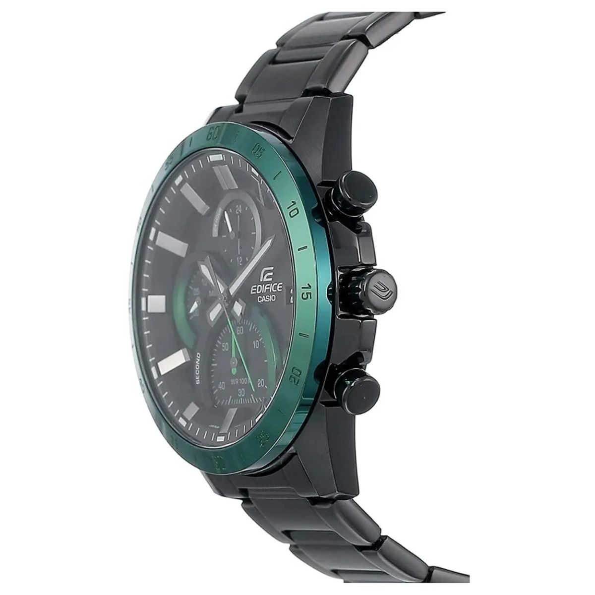 CASIO - Reloj Casio Edifice Para Hombre Moderno EFR-571DC-1A Cronografo Negro Con Verde