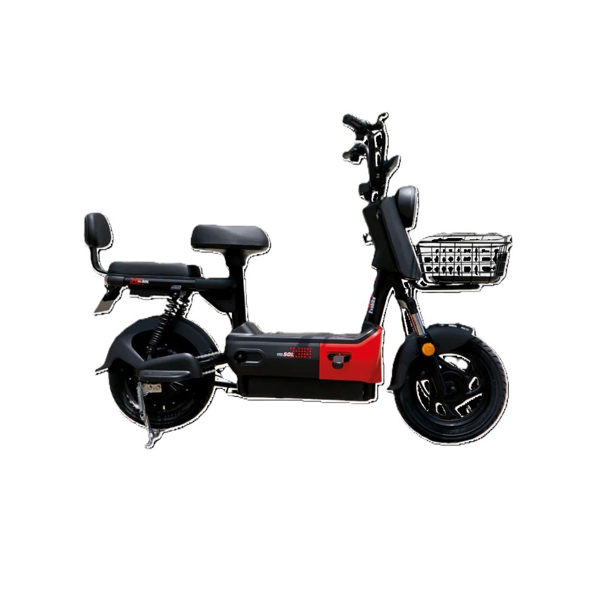 EVOBIKE - Bicicleta Eléctrica EVOBIKE SOL PRO 35kmh NEGRO ROJO 350W Batería Extraíble