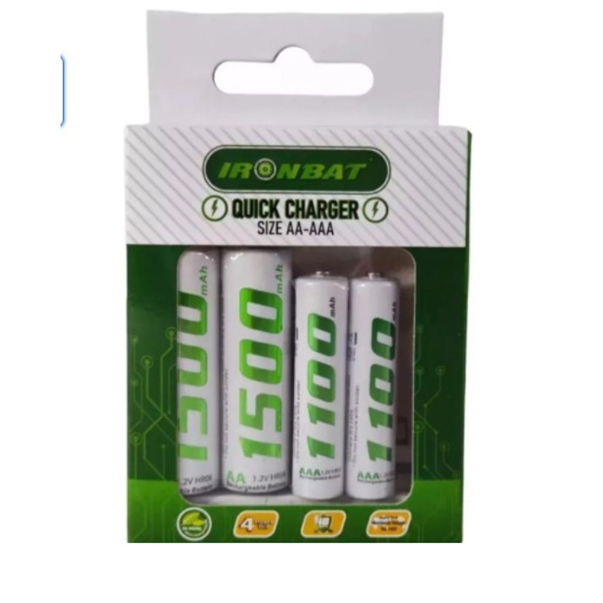 GENERICO - Cargador Doble para Pilas AA y AAA con 4 Baterías Recargables