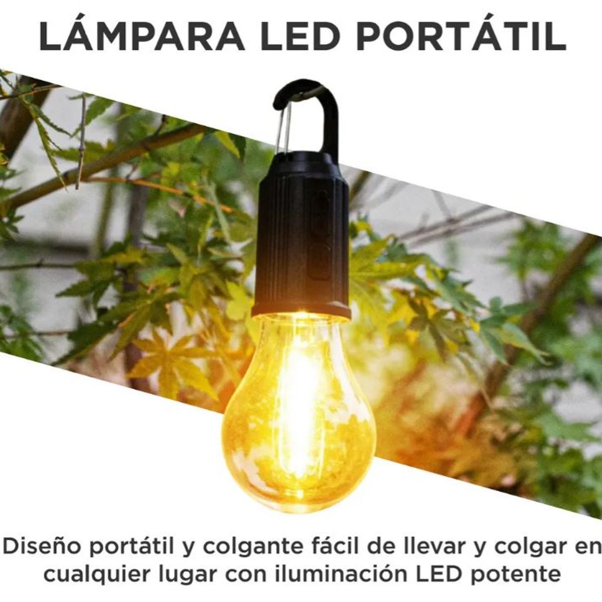 INNOVA - Lámpara Led Solar Portátil Recargable Luz Cálida  Camping Emergencias Exterior