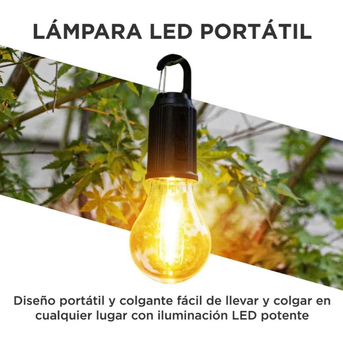 INNOVA - Lámpara Led Solar Portátil Recargable Luz Cálida  Camping Emergencias Exterior