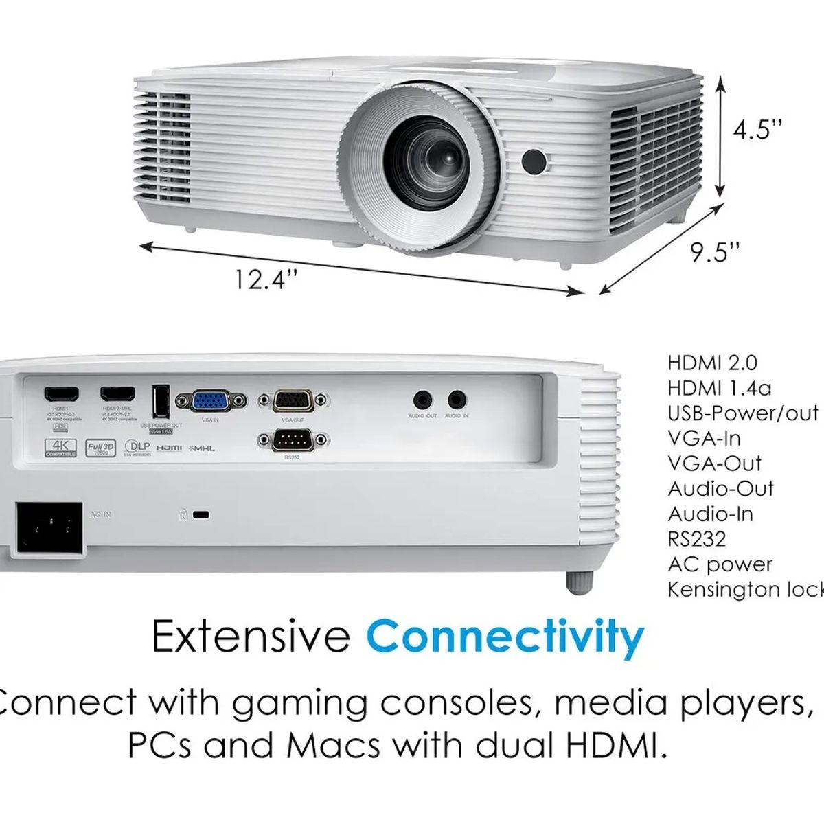OPTOMA - Proyector Optoma  De Alto Brillo Hdr 4000 Lumenes 1080p 3D exhibicion