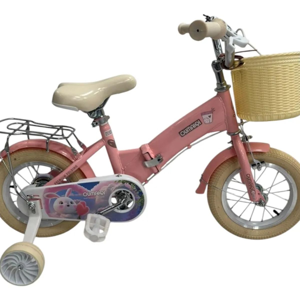 KIDSHOP - Bicicleta Plegable Canasta Pito Frenos Niña Rin 12 Bc01-a