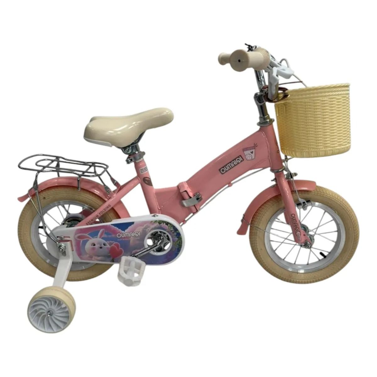 KIDSHOP - Bicicleta Plegable Canasta Pito Frenos Niña Rin 12 Bc01-a