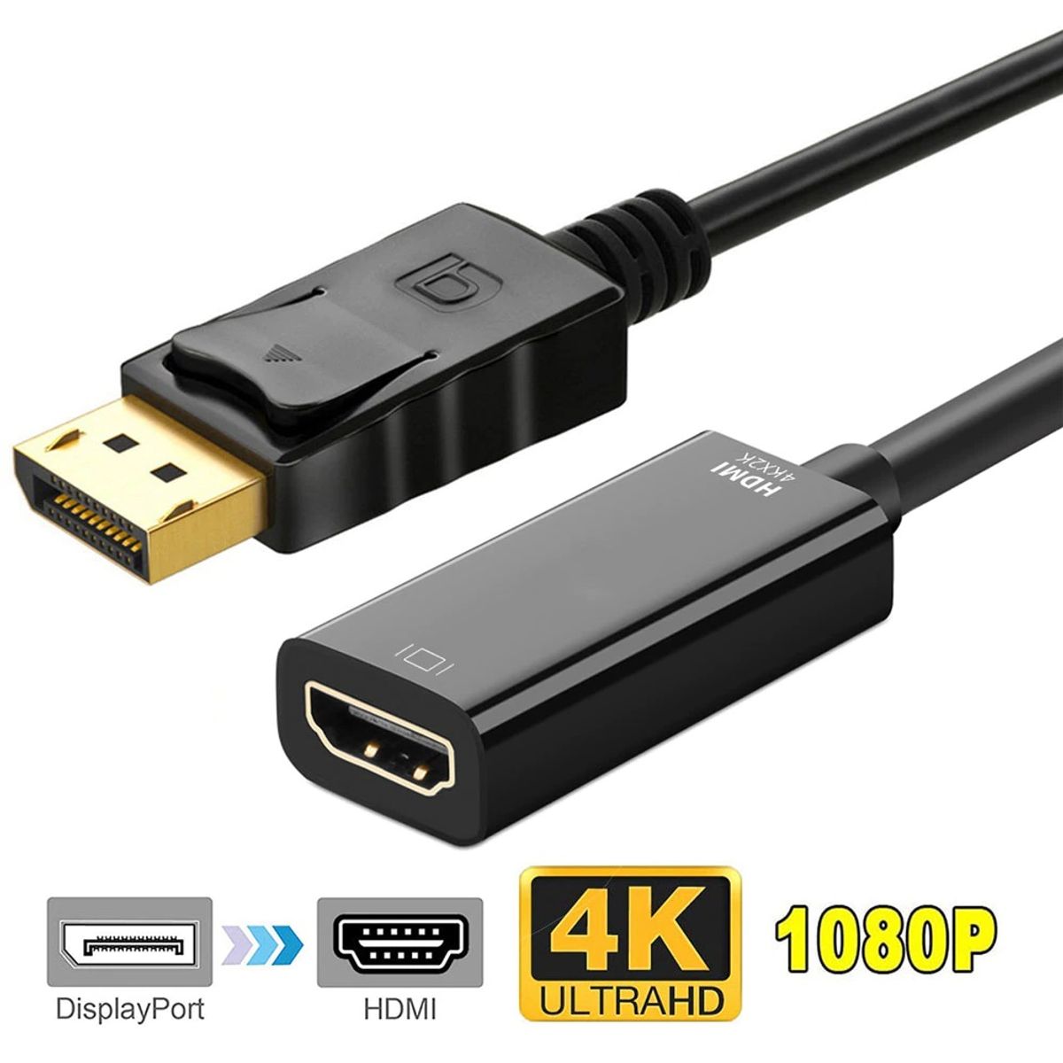 GENERICO - Cable Convertidor De Displayport A Hdmi Uhd 4k X 2k