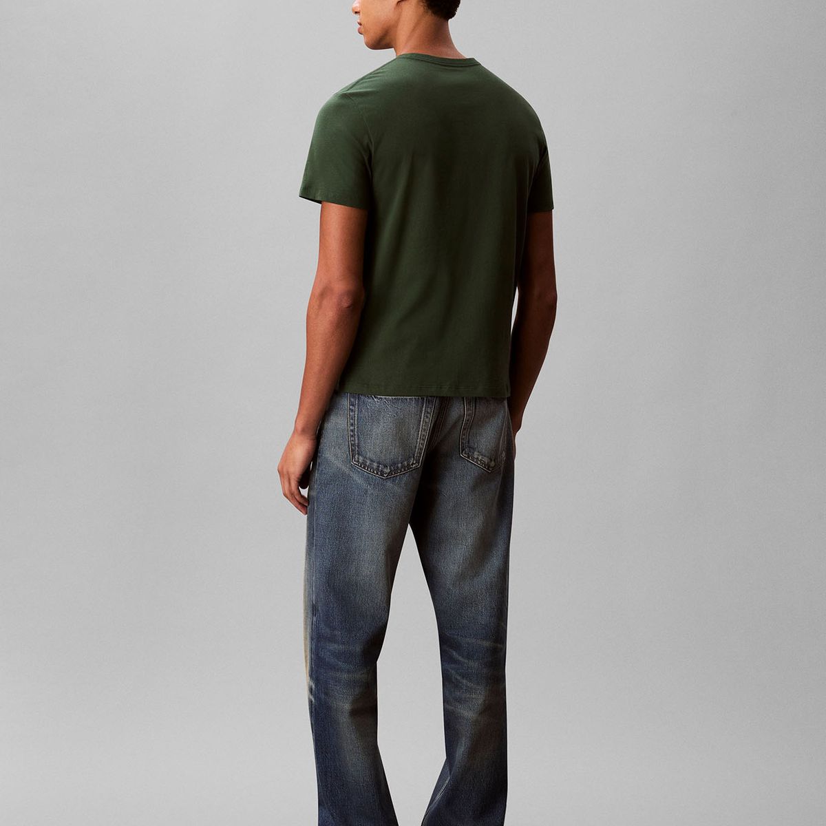 CALVIN KLEIN - Camiseta verde con estampado gráfico de logo en estilo bold Calvin Klein