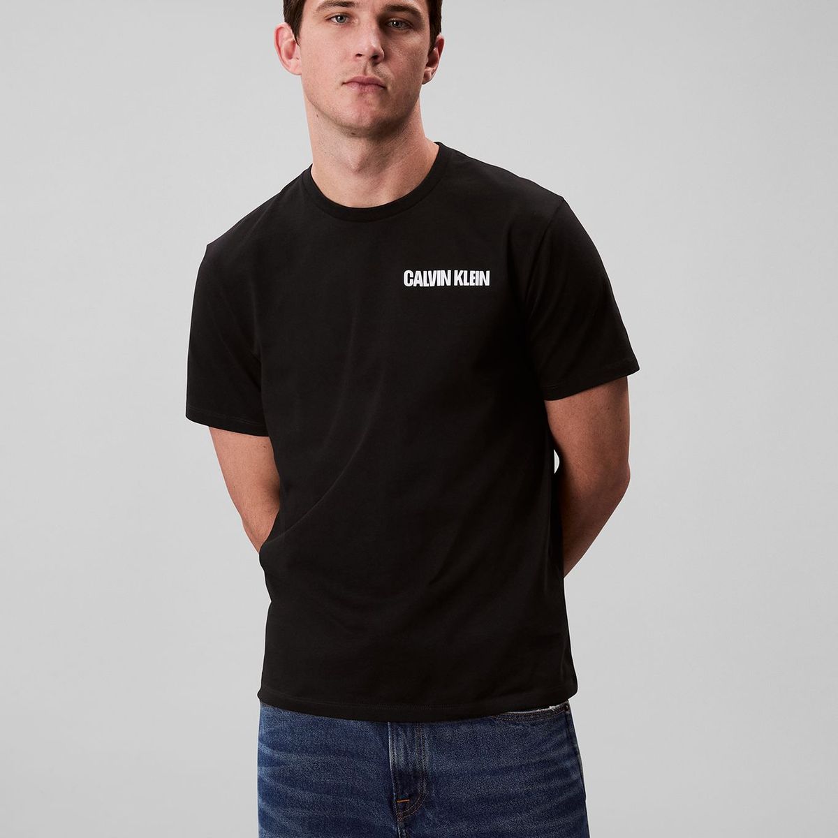 CALVIN KLEIN - Camiseta negra de algodón con gráfico 3D Calvin Klein