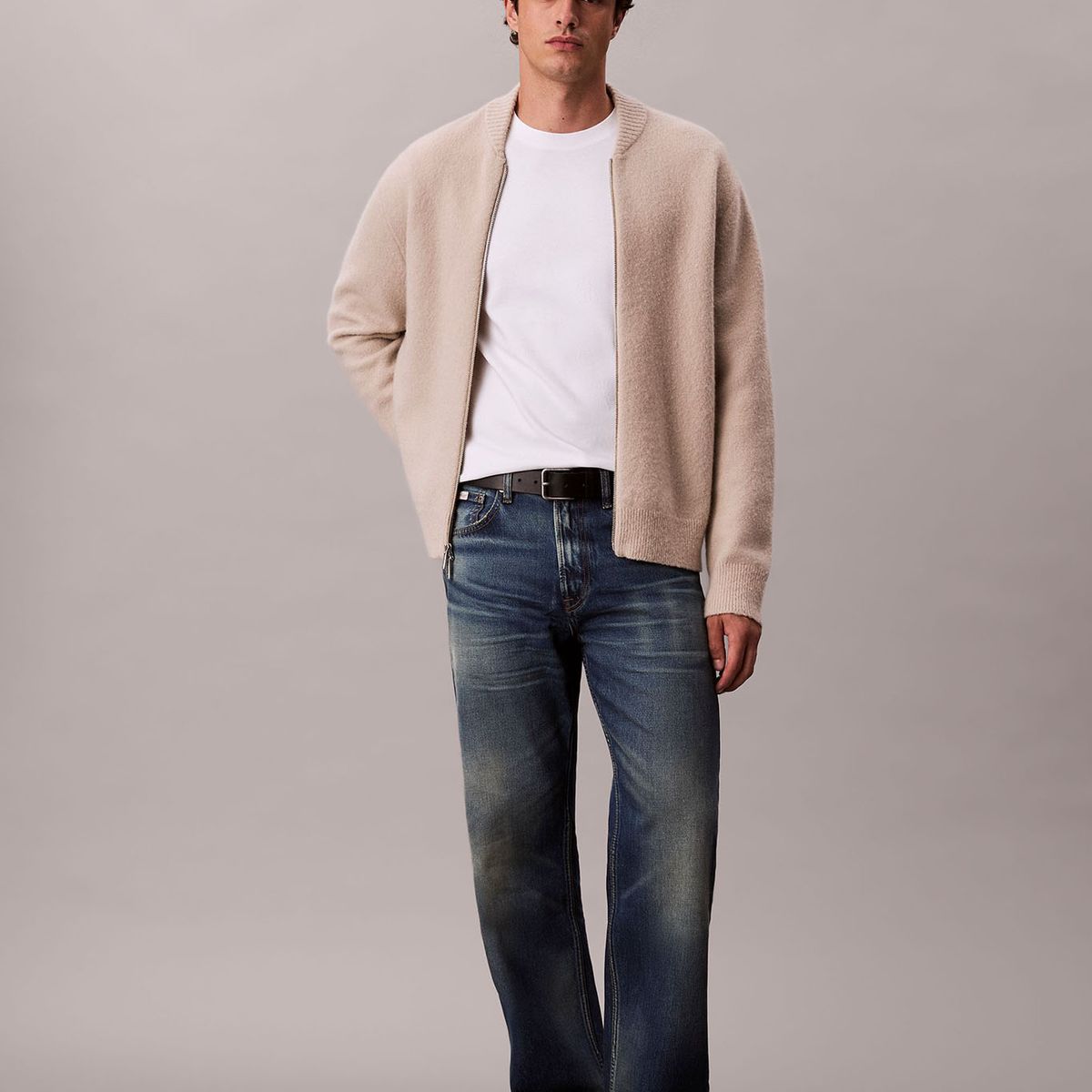 CALVIN KLEIN - Camiseta blanca de algodón interlock Calvin Klein