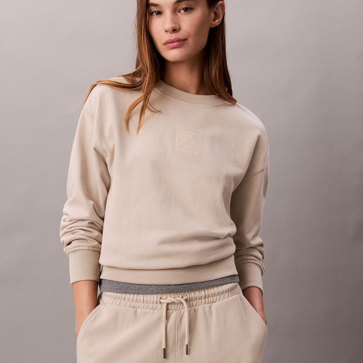 CALVIN KLEIN - Saco beige de felpa de gran calidad Calvin Klein