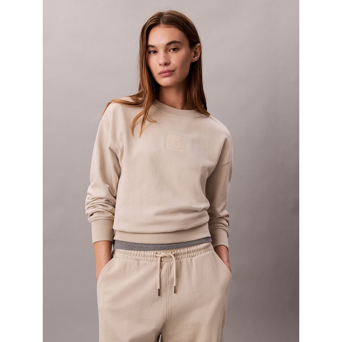CALVIN KLEIN - Saco beige de felpa de gran calidad Calvin Klein