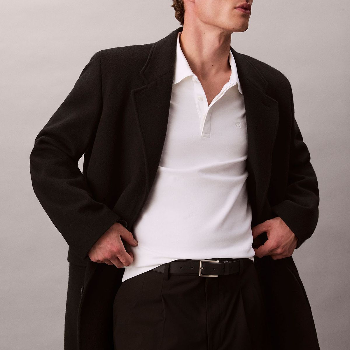 CALVIN KLEIN - Polo blanco de algodón interlock Calvin Klein