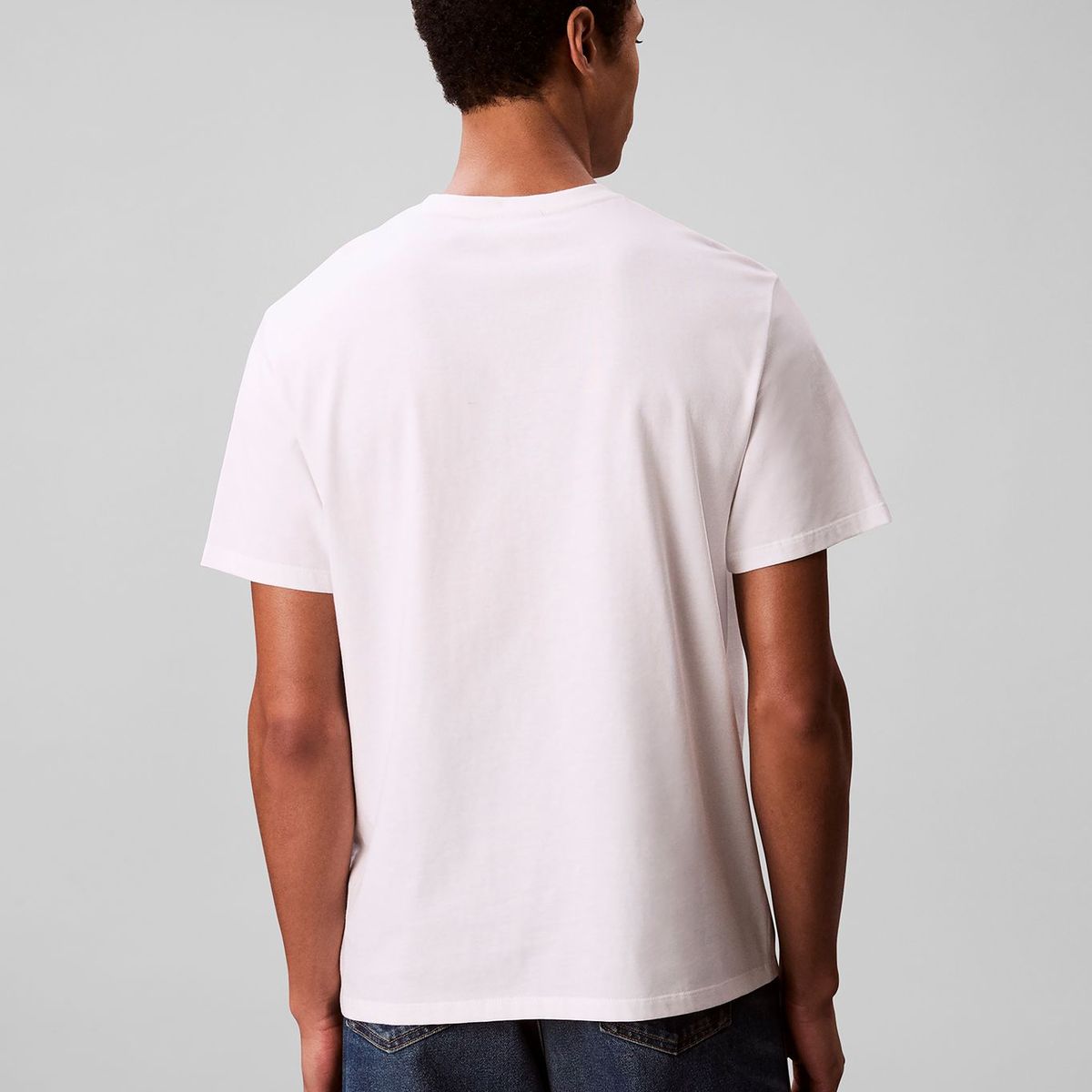 CALVIN KLEIN - Camiseta blanca con estampado de logo con efecto entrelazado Calvin Klein