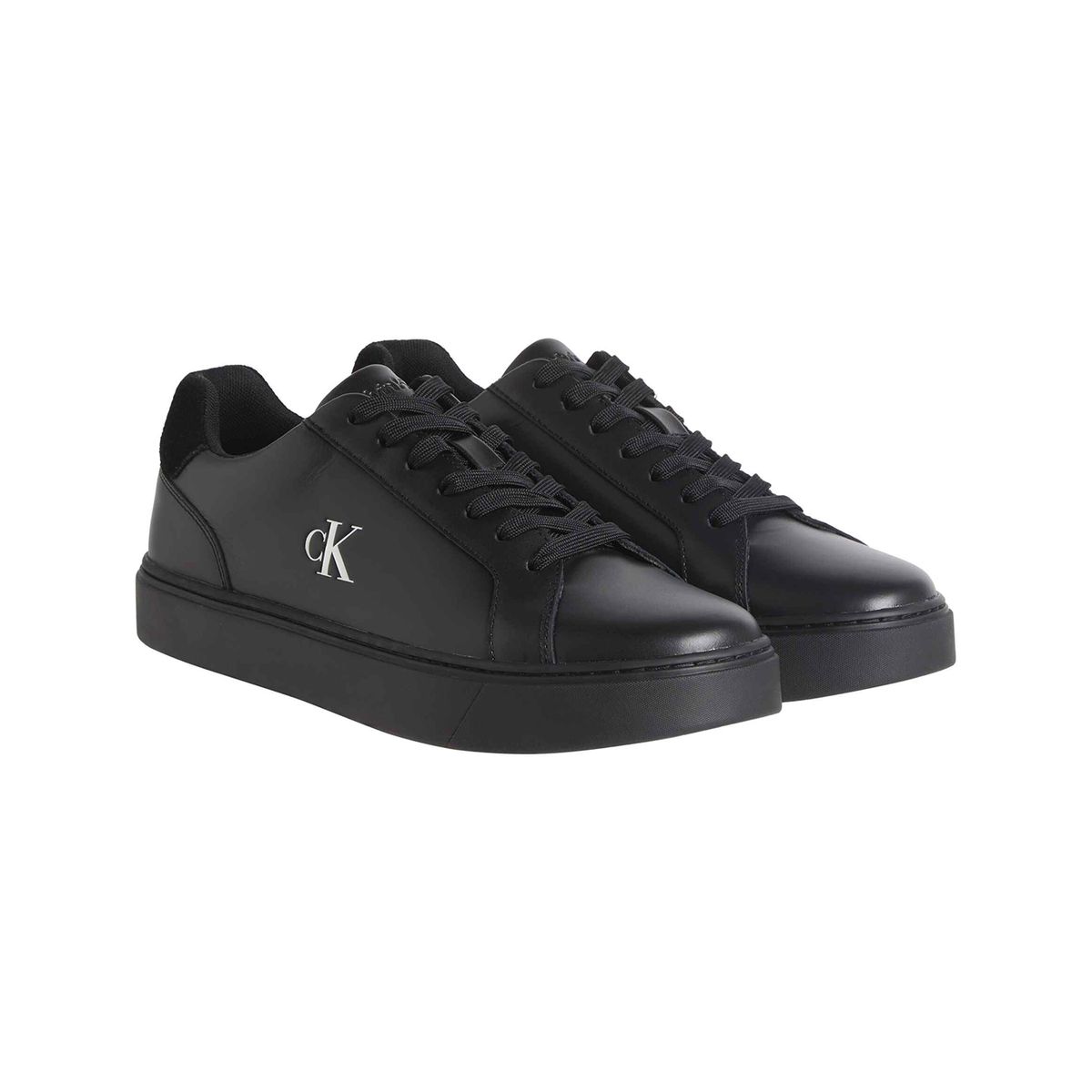 CALVIN KLEIN - Tenis negro classic de corte bajo en cuero Calvin Klein