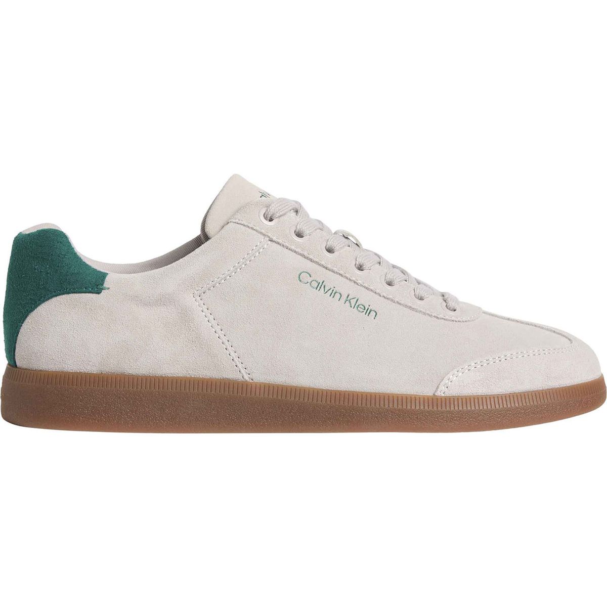 CALVIN KLEIN - Tenis beige de corte bajo con textura de gamuza Calvin Klein