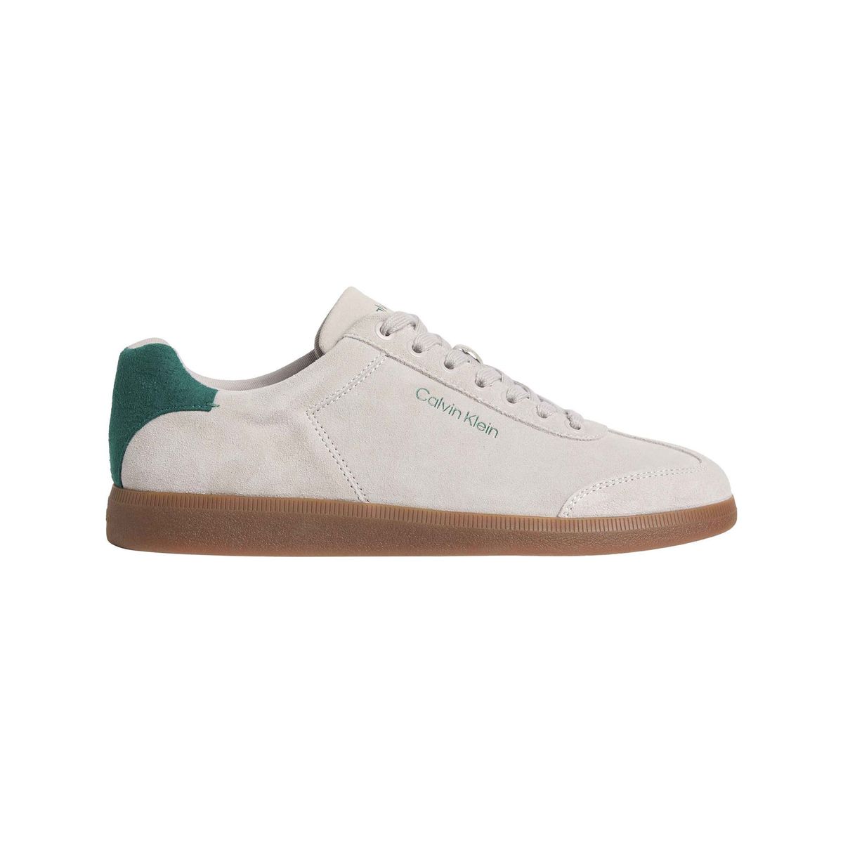 CALVIN KLEIN - Tenis beige de corte bajo con textura de gamuza Calvin Klein