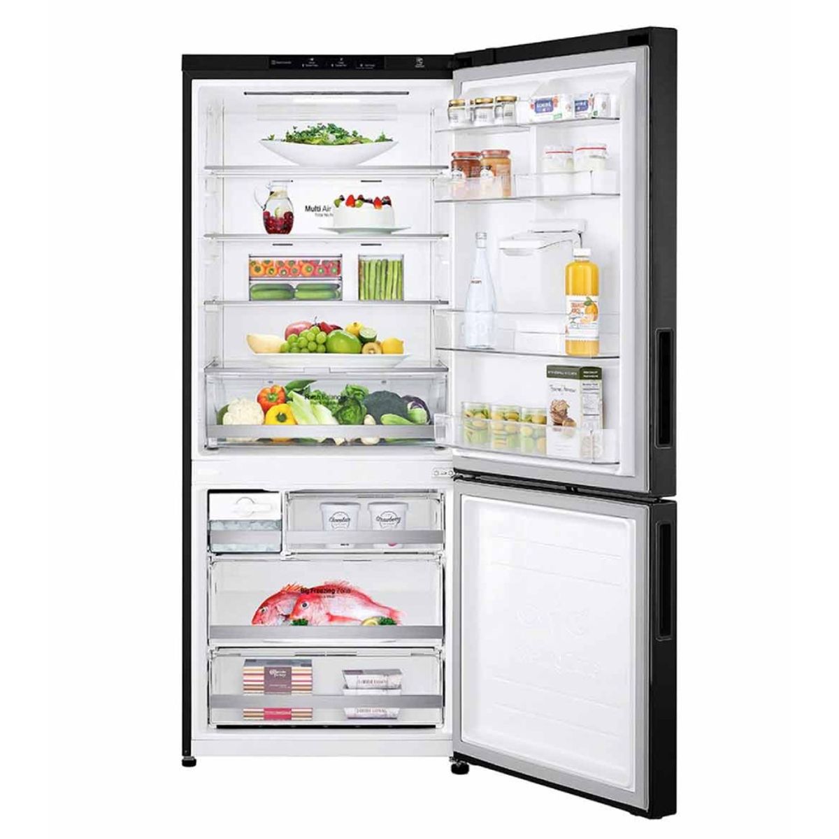 LG - Nevera LG Bottom Freezer 414 L No Frost Plateada GB41WPTAMCCCLM