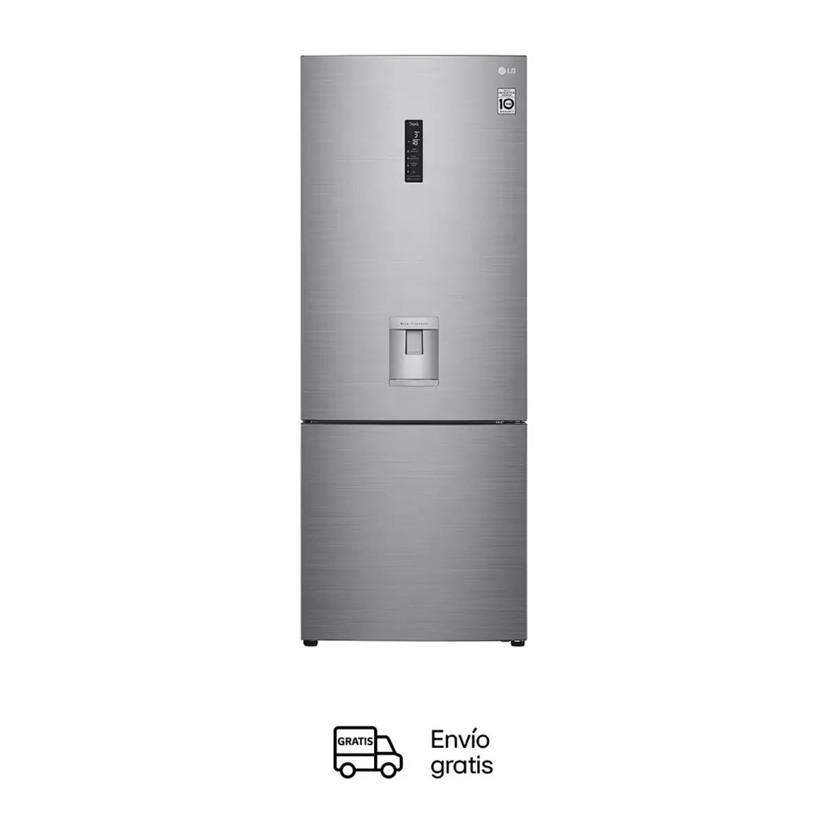 LG - Nevera LG Bottom Freezer 454 L No Frost Plateada GB45SPPAPZCCLM