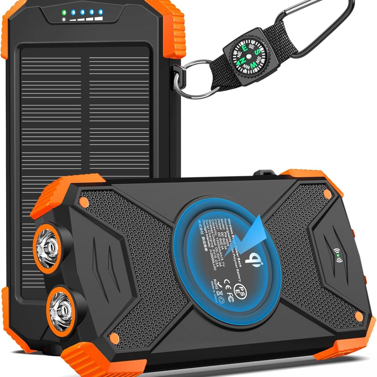 GENERICO - Power Bank Solar BLAVOR 10000 mAh Carga Inalámbrica Portátil