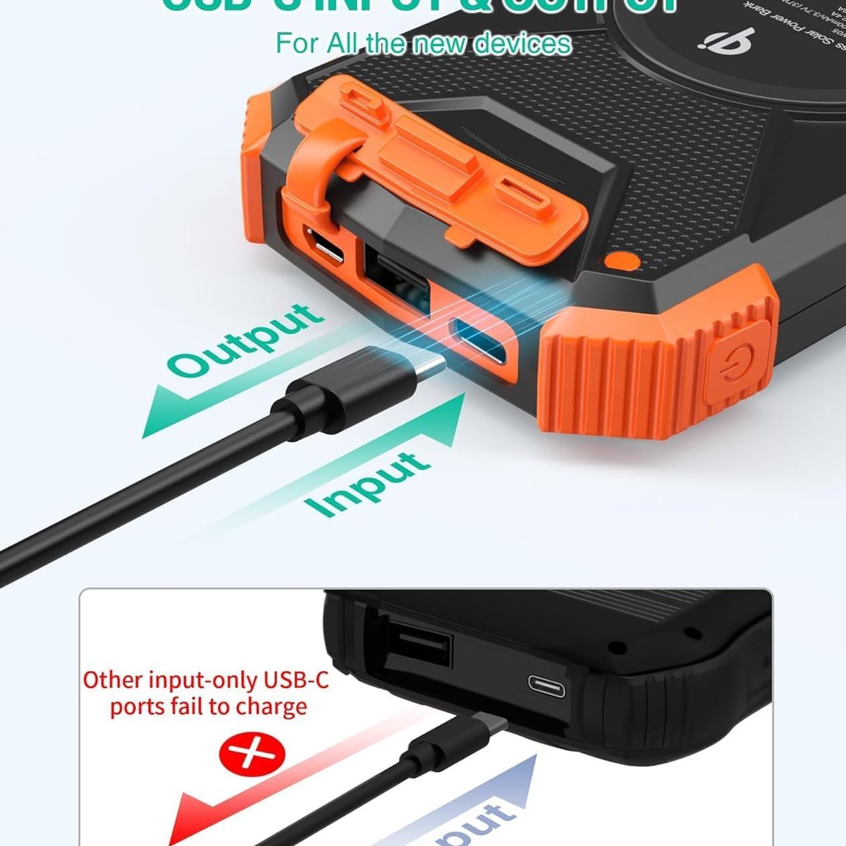 GENERICO - Power Bank Solar BLAVOR 10000 mAh Carga Inalámbrica Portátil