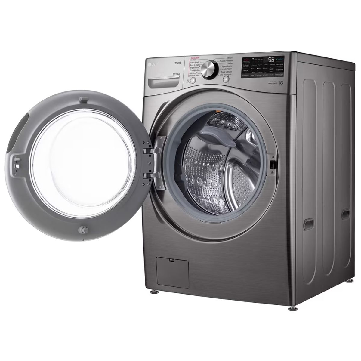 LG - Lavadora LG Carga Frontal 22 kg AI DD™ Steam+™ Inverter Plateada WD22VV2S6BRASSECOL
