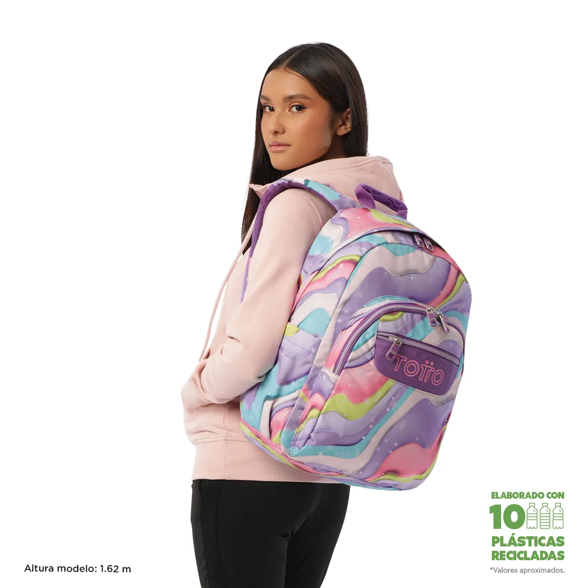 TOTTO - Combo Escolar Morral Acuarela + Lonchera y Cartuchera