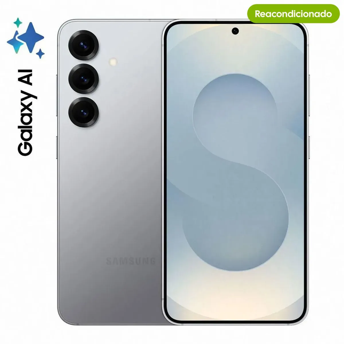 SAMSUNG - Celular Galaxy S25 128 GB 5G Plateado Reacondicionado + Garantía extendida + Panel Solar