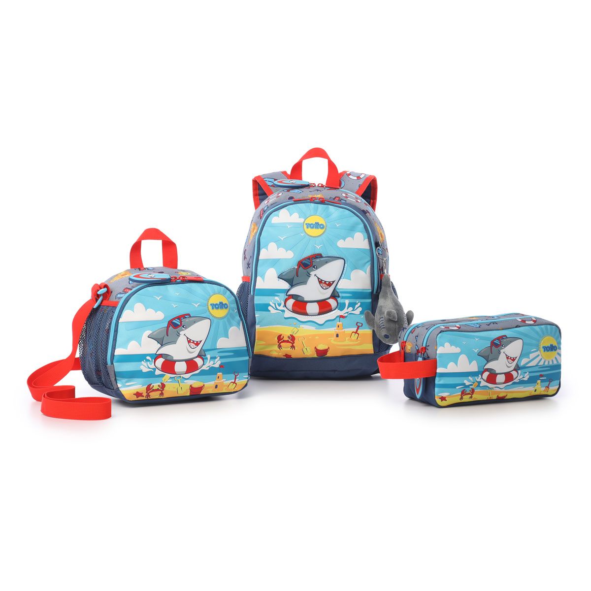 TOTTO - Combo Escolar Morral Little Surfer + Lonchera y Cartuchera