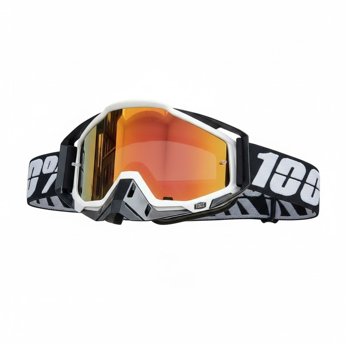 GENERICO - Goggles Motocross ARMEGA 100% Enduro MTB Off Road con Lente UV Antivaho negro blanco
