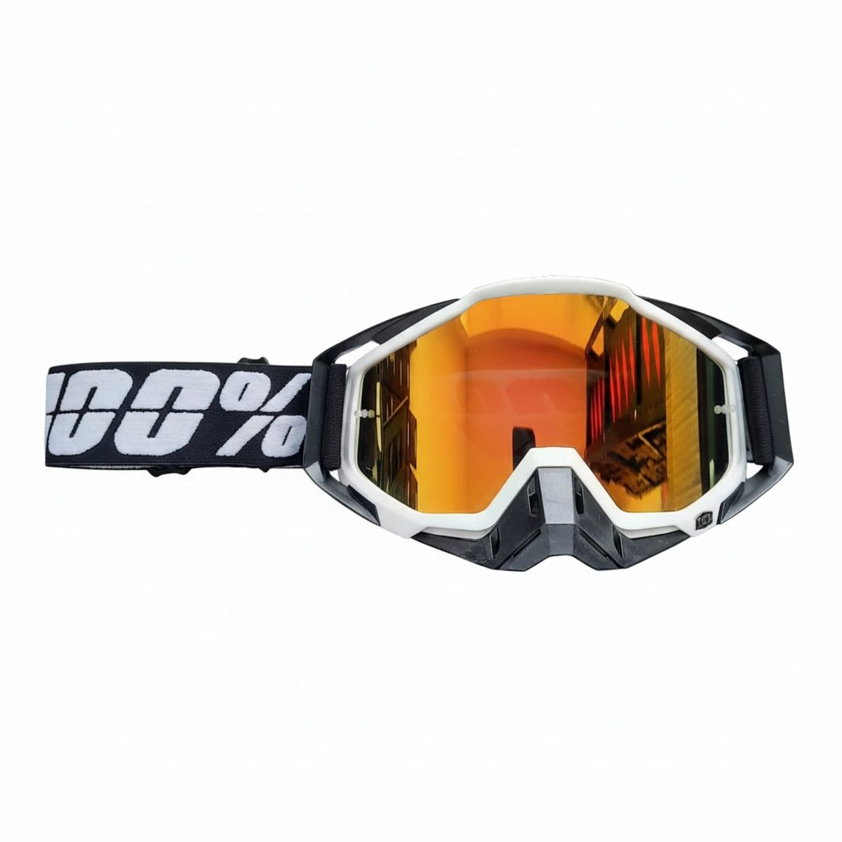 GENERICO - Goggles Motocross ARMEGA 100% Enduro MTB Off Road con Lente UV Antivaho negro blanco