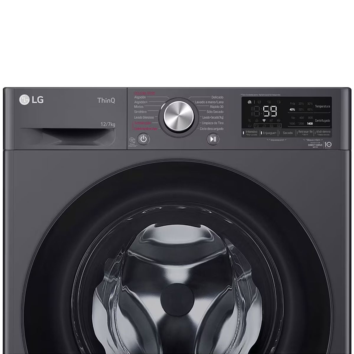 LG - Lavadora Secadora LG 12Kg6Kg WD12MVC5S6 Inverter AI DD Negra WD12MVC5S6AMBECOL