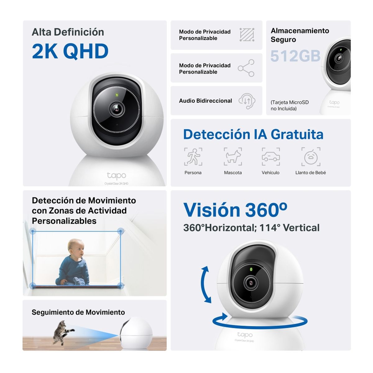 TP LINK - Cámara De Seguridad Wifi Tp Link Tapo C220 2K Qhd