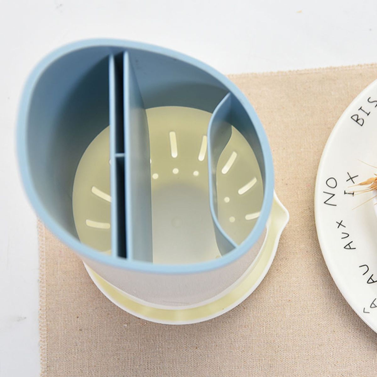 TRIPLE CLEAN - Escurridor De Plástico Para Cubiertos Con Base