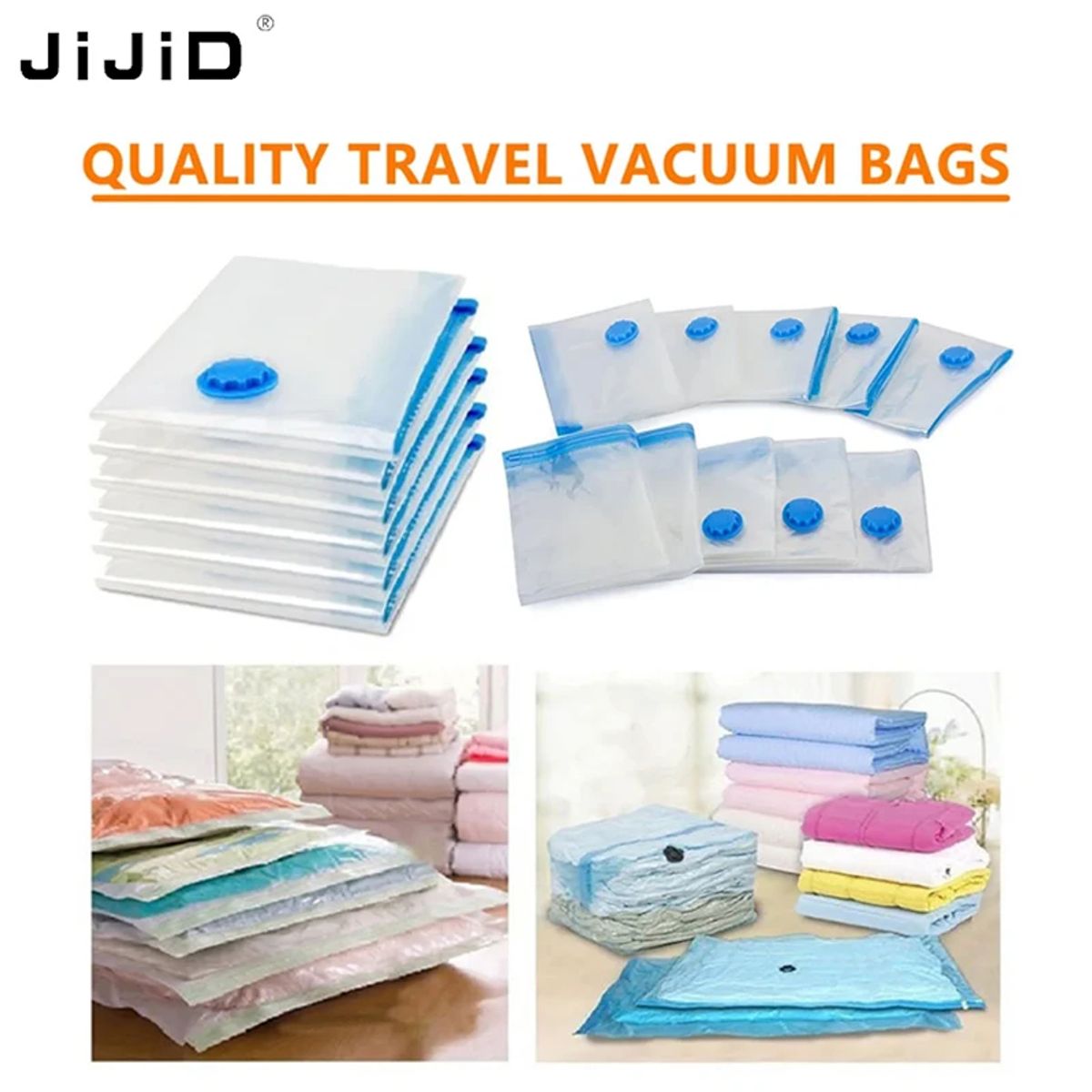 GENERICO - Set X5 Bolsas Valija Vacio Ropa Acolchado Viaje Aspi Bomba Levys Bazar