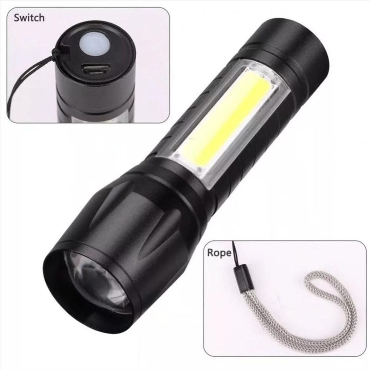 MPC - Linterna Lampara Tactica Militar Led Recargable + Estuche