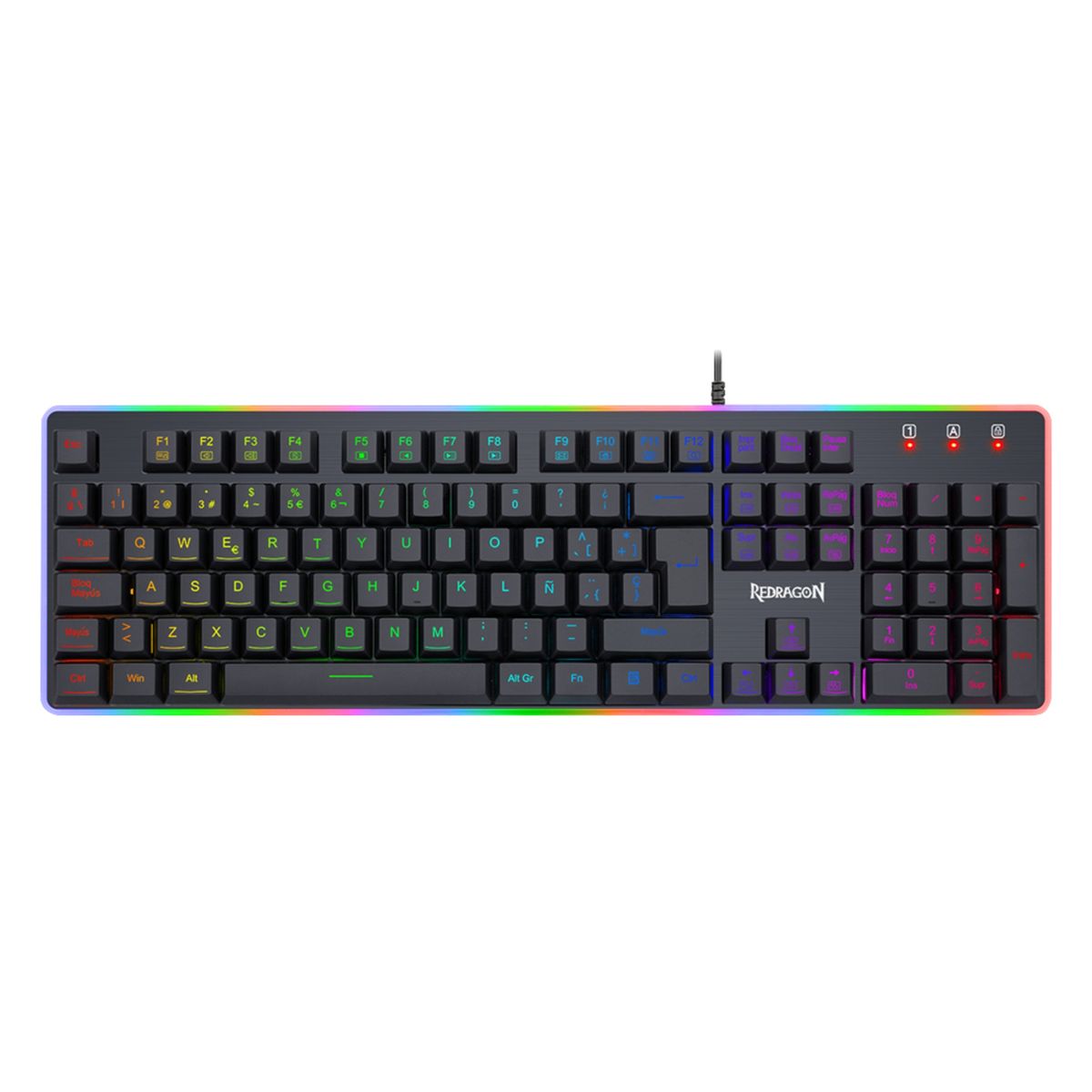 REDRAGON - TECLADO REDRAGON DE MEMBRANA 100% DYAUS K509 RGB NEGRO CABLEADO