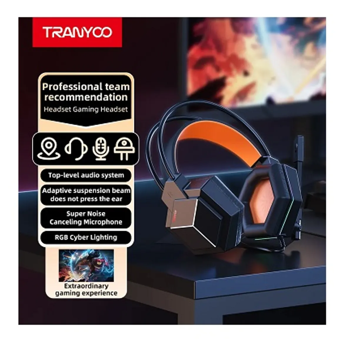 GENERICO - Audifono Gamer RGB Con Microfono Para PC PS4 XBOX