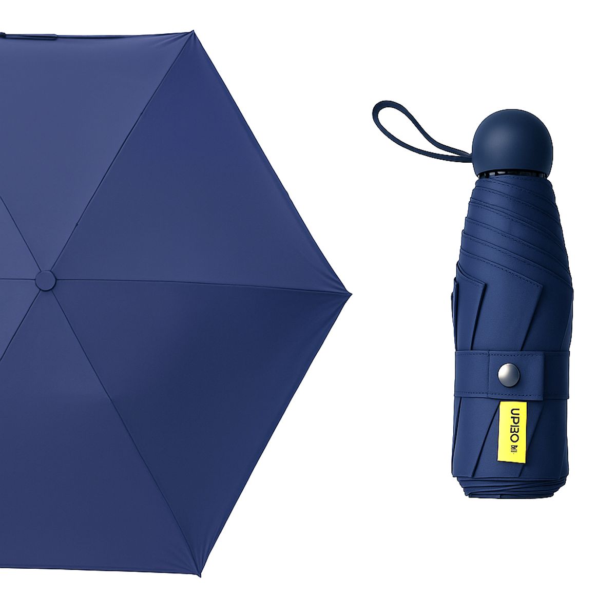 GENERICO - Paraguas Azul Mini De Bolsillo Plegable Sombrilla + Protección Uv