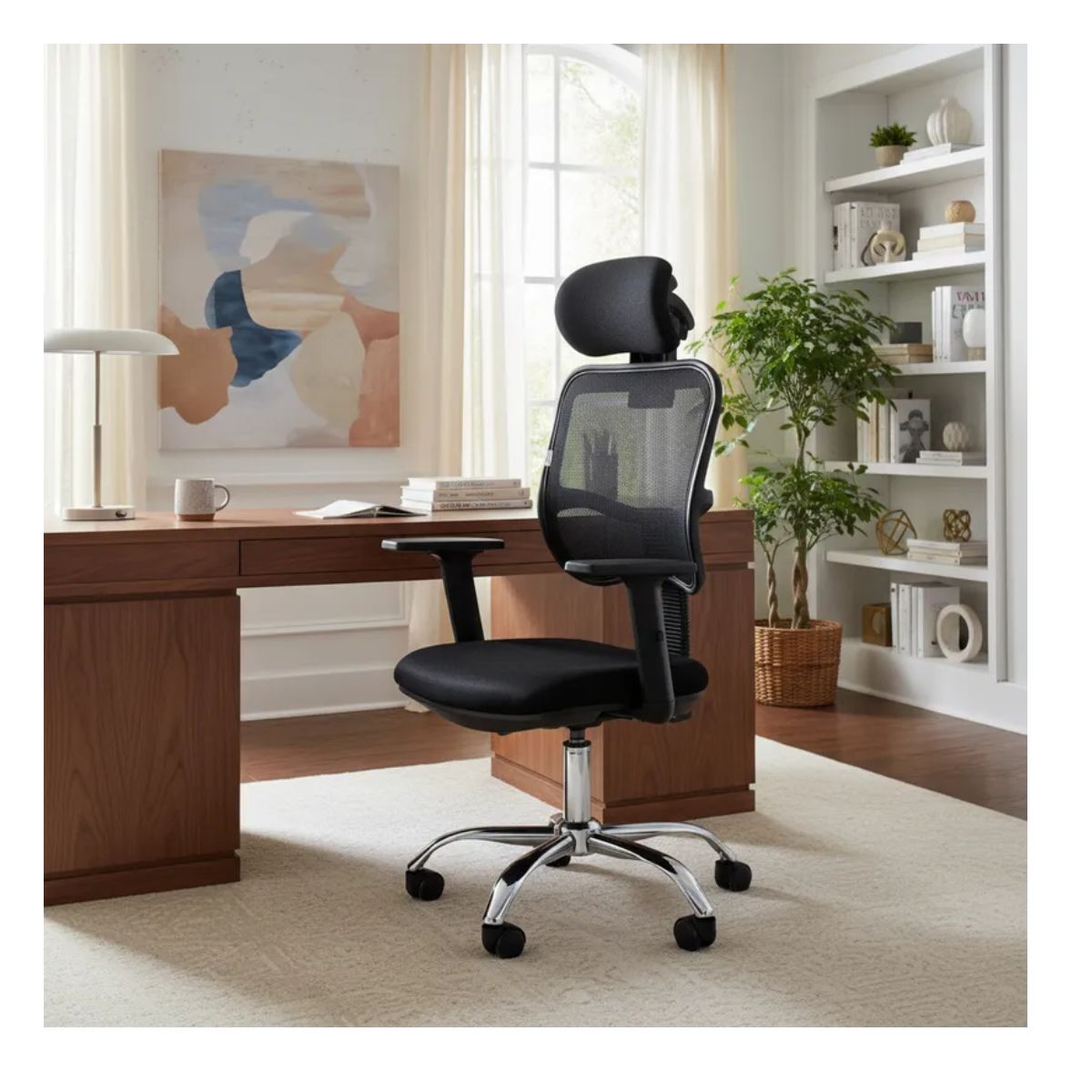 ERGONOMUS - Silla Para Oficina Gerencial Giratoria Redentor Negro