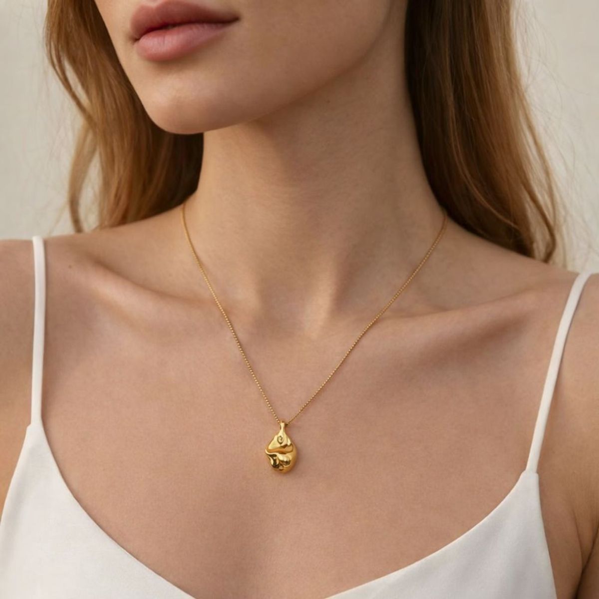 GENERICO - Collar Cadena Con Dije Orgánico Chunky Elegante Para Mujer