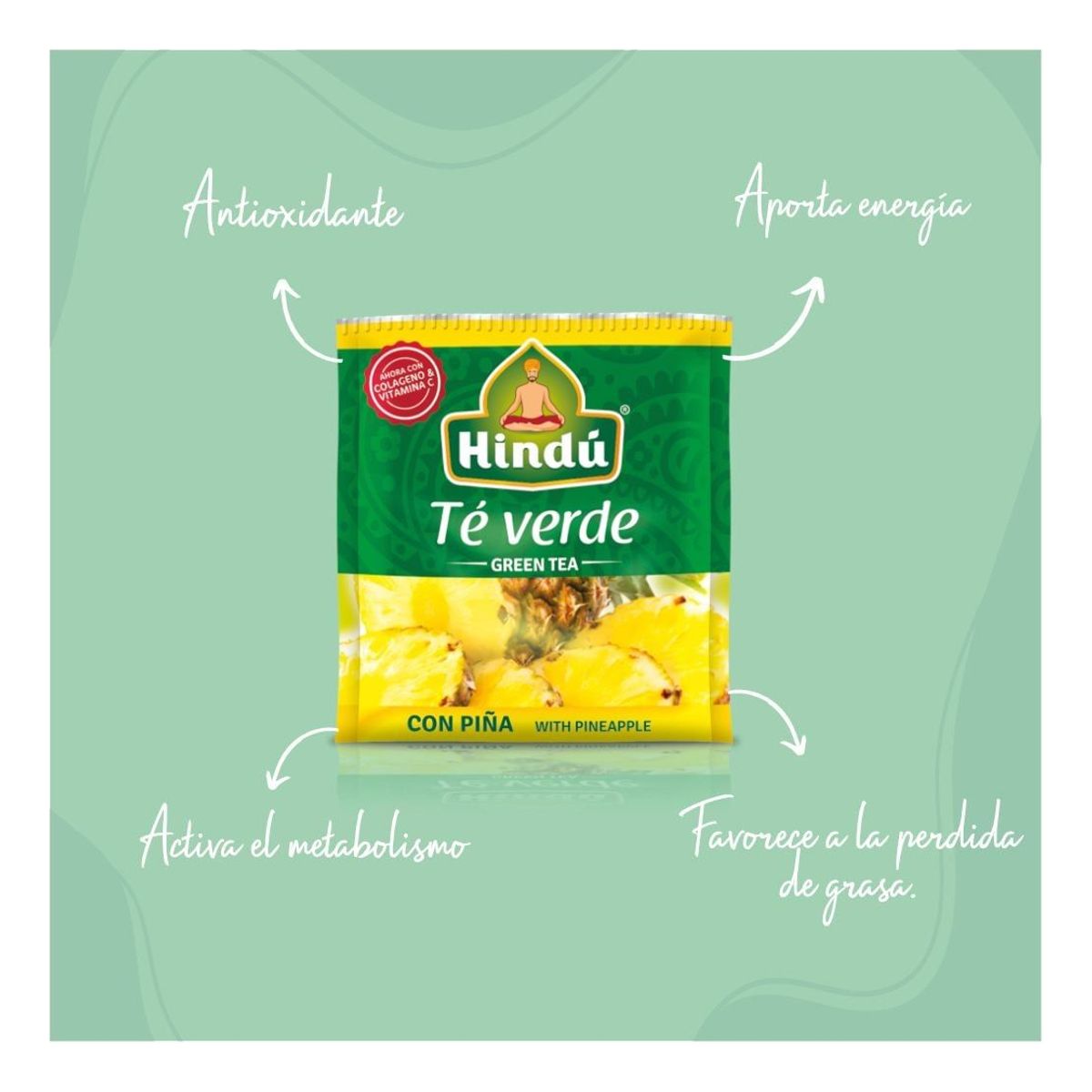 HINDU - Aromatica Infusion Te Verde Y Piña 10 Sobres