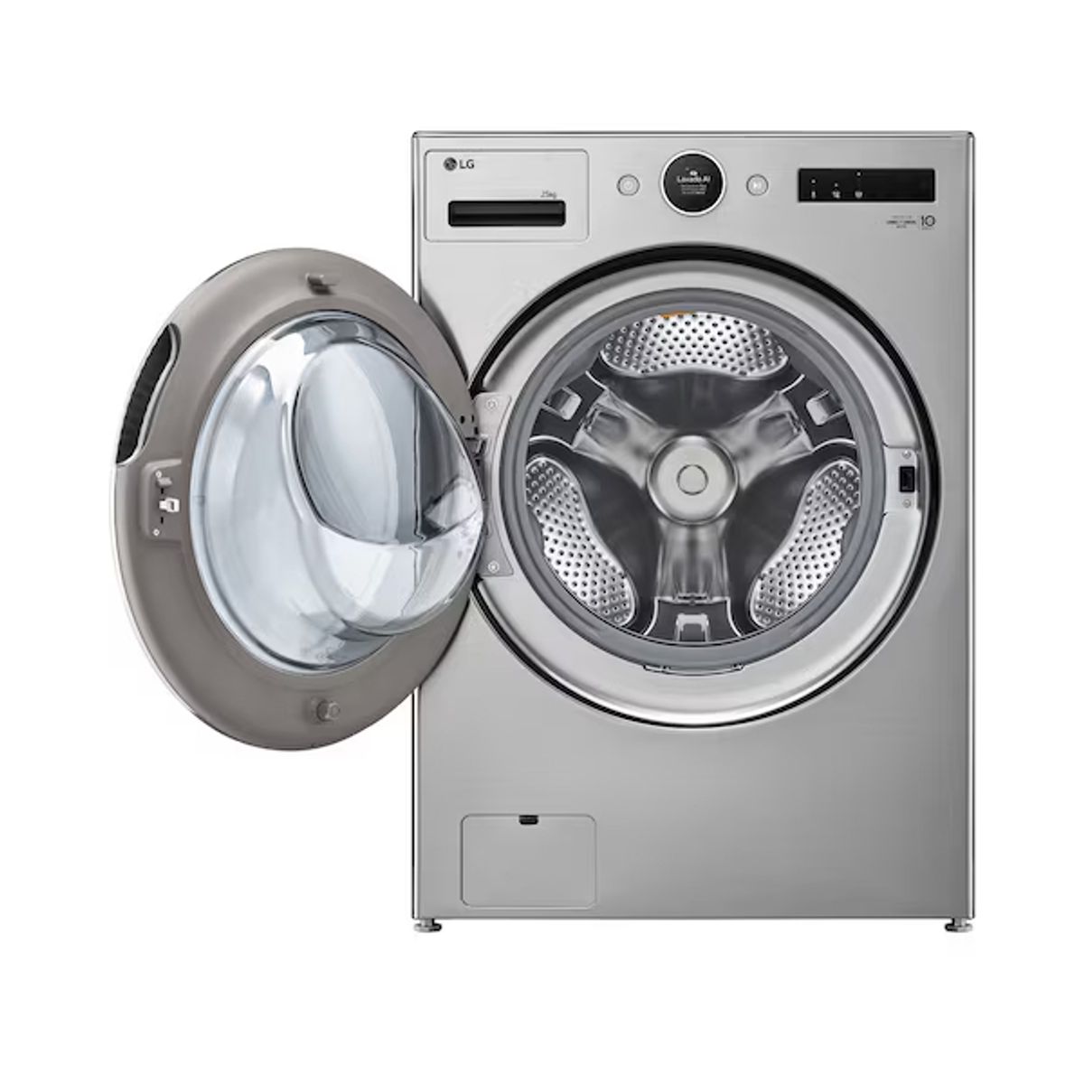 LG - Lavadora LG Carga Frontal 25 kg AI DD™ TurboWash™ Steam+™ Plateada WM25VFXSASSECOL
