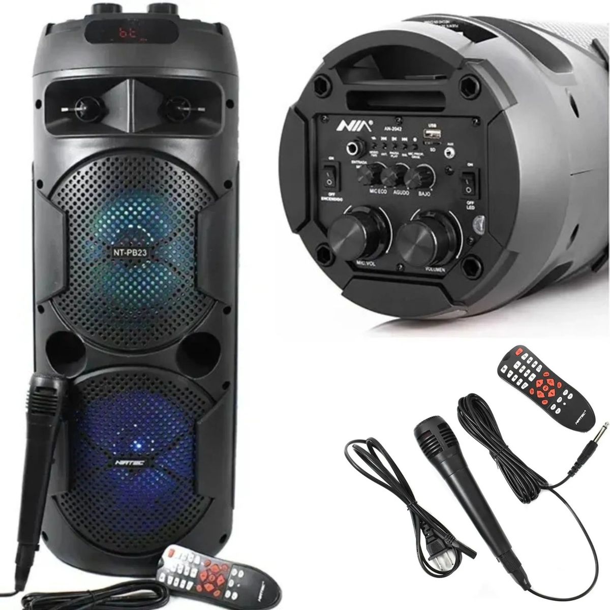 GENERICO - Torre De Sonido Bluetooth 7000W PMPO Original NIA  Cabina De Sonido Potente