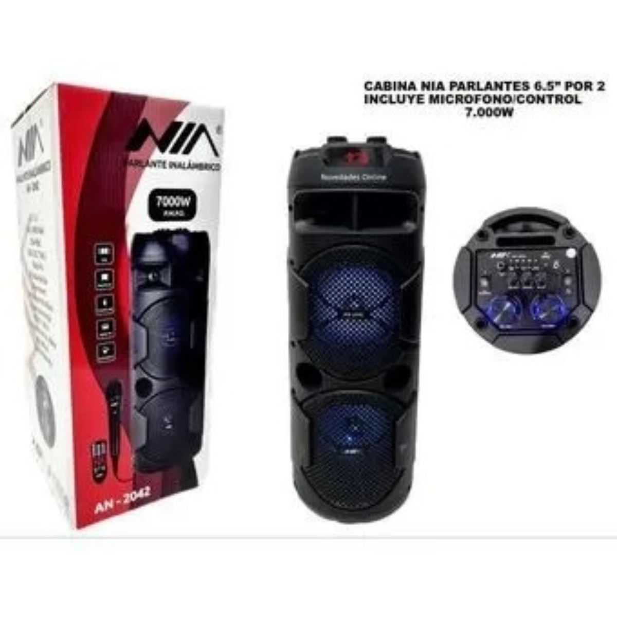 GENERICO - Torre De Sonido Bluetooth 7000W PMPO Original NIA  Cabina De Sonido Potente