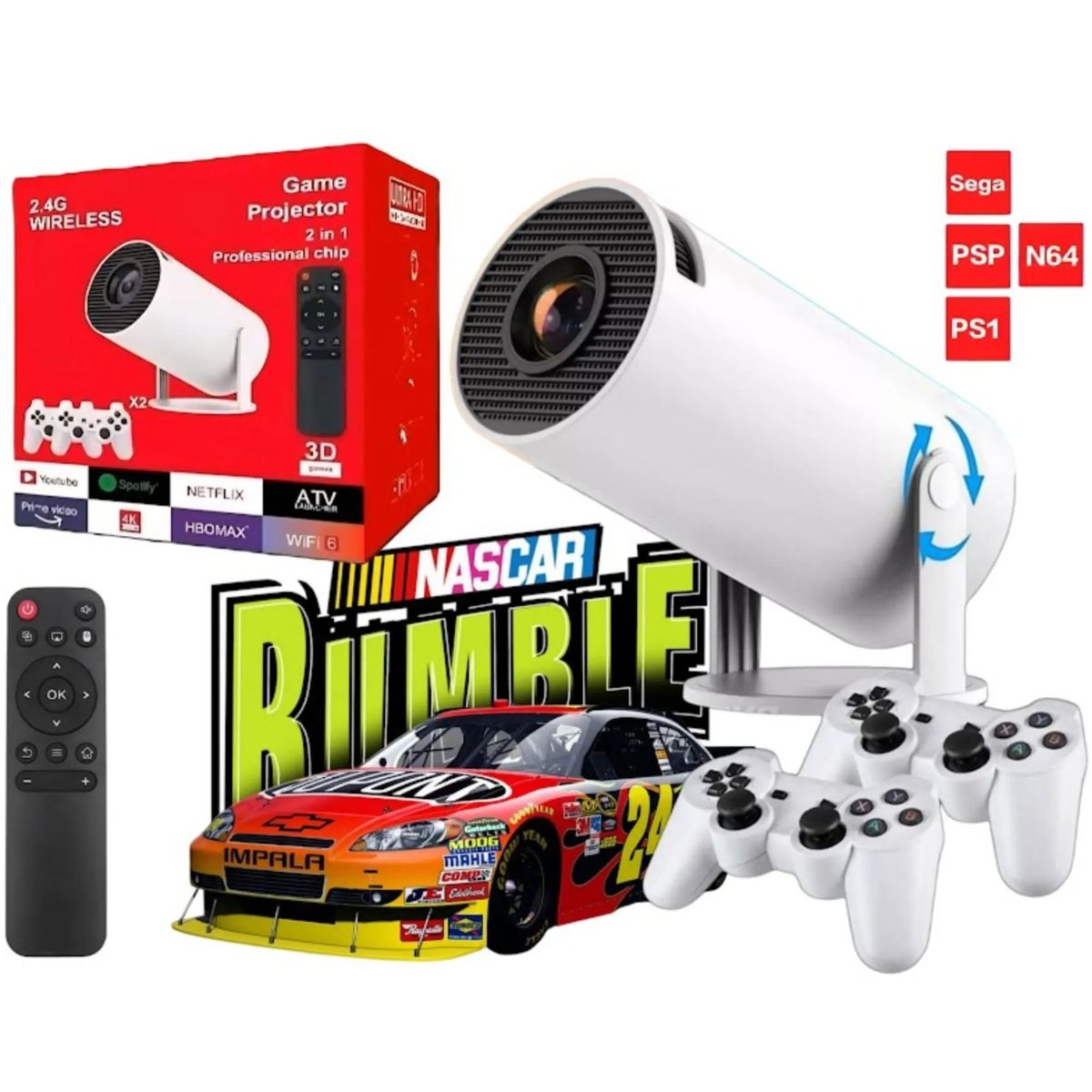 GENERICO - Proyector Juegos Smart Tv 4K Proyector + 10000 Juegos Proyector Cine En Casa